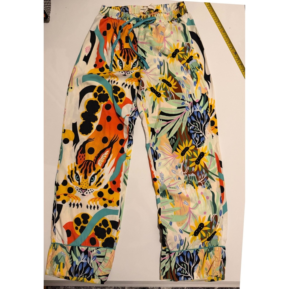 Anthropologie Maeve Marcos Lucchese Tiger Jungle Print Joggers Pants Multicolor